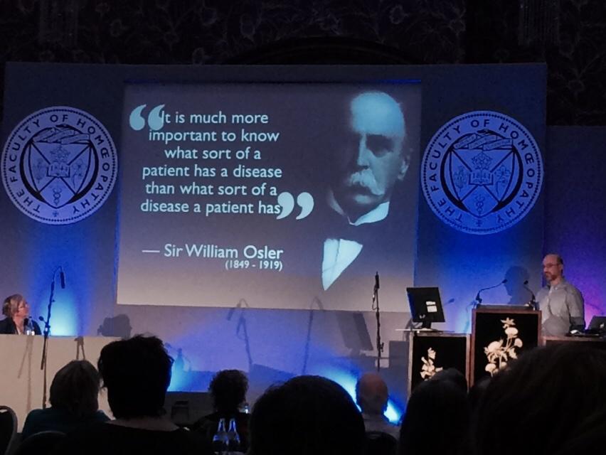 fohhomeopathy's tweet photo. "More important to know what sort of patient has a disease than what sort of disease a patient has" W Osler #bhc2014 http://t.co/uW6NFQtJbl
