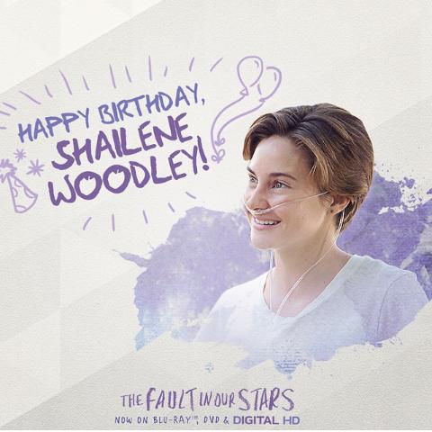 Happy birthday to our Hazel Grace, the amazing Shailene Woodley!  