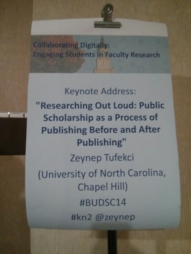 About to start. This would be easier if I weren't following <a href="/cplong/">Chris Long</a>'s amazing talk. :-)  #BUDSC14