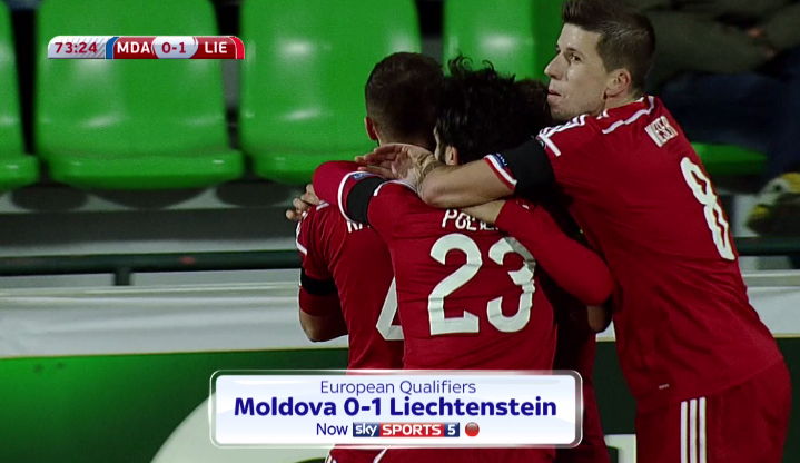 SkySportsPL's tweet photo. GOAL! Moldova 0-1 Liechtenstein. On SS5 via Red Button. More: http://t.co/B2OgDcHQpR #EuroQualifiers http://t.co/l2o7XPKmP6