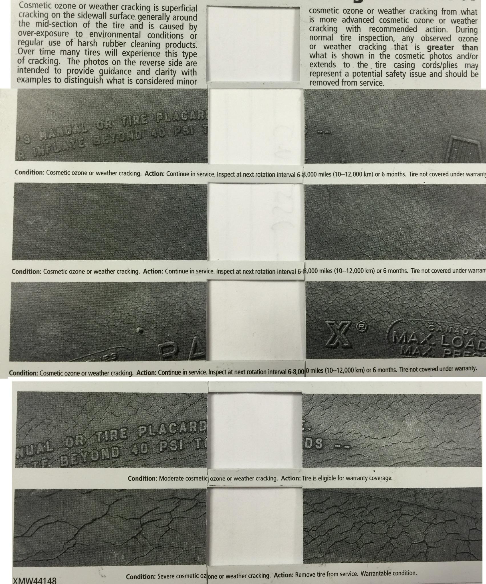 Tire Sidewall Cracking Chart