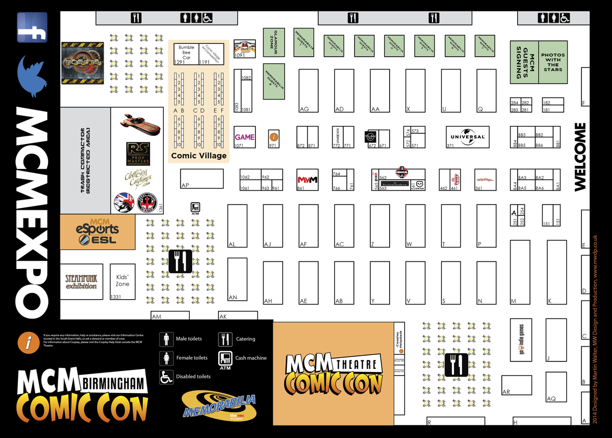 MarvelCosplayUK's tweet photo. Who's looking forward to MCMExpo? Here's the map for MCM #Birmingham Comic Con at @thenec on 22-23 November
#mcmBHM14 http://t.co/3Y6exdzXAn