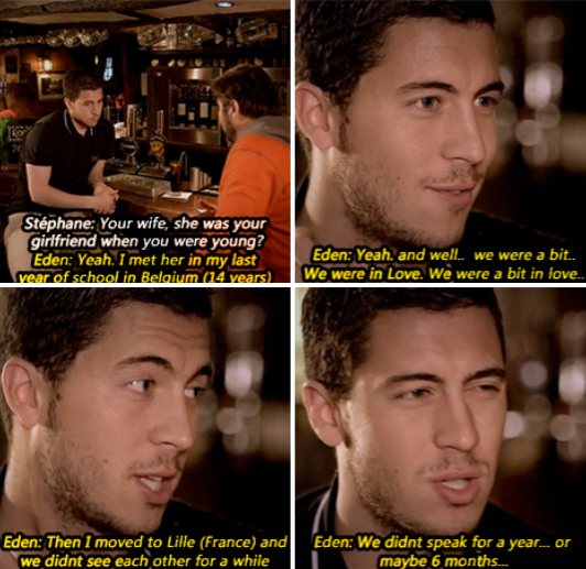 imoutbby's tweet image. Eden Hazard talking about his wife Natasha #SoFuckingCute #WillNeverForgetThis