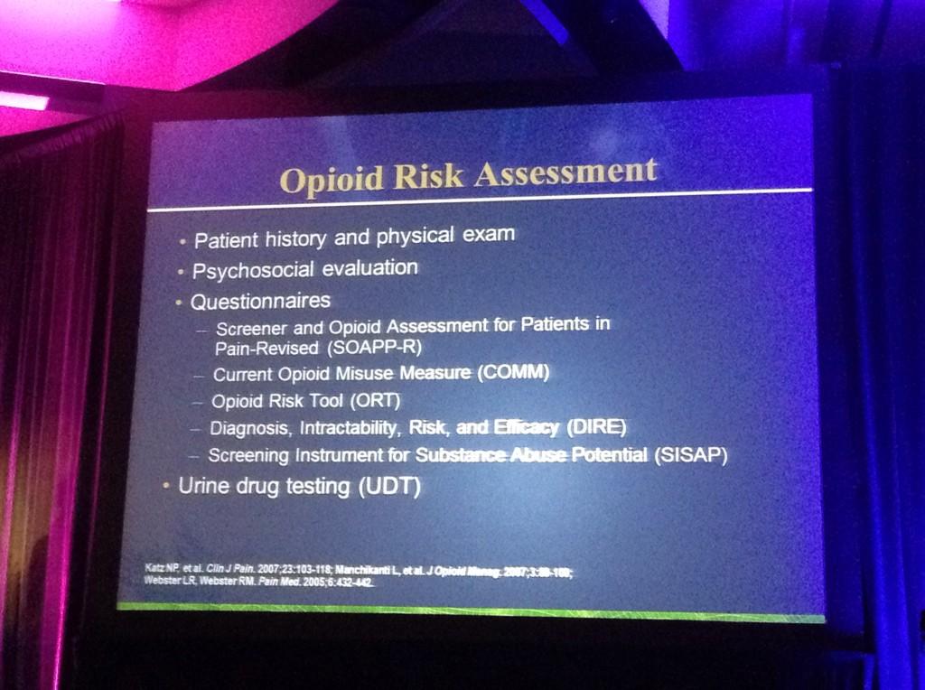 EMARIANOMD's tweet photo. The #opioid dilemma by Dr Jamison #ASRAFall14: deaths, risk factors, and screening. @DavidJuurlink @LynnRWebsterMD http://t.co/p5Z6BY72Wl