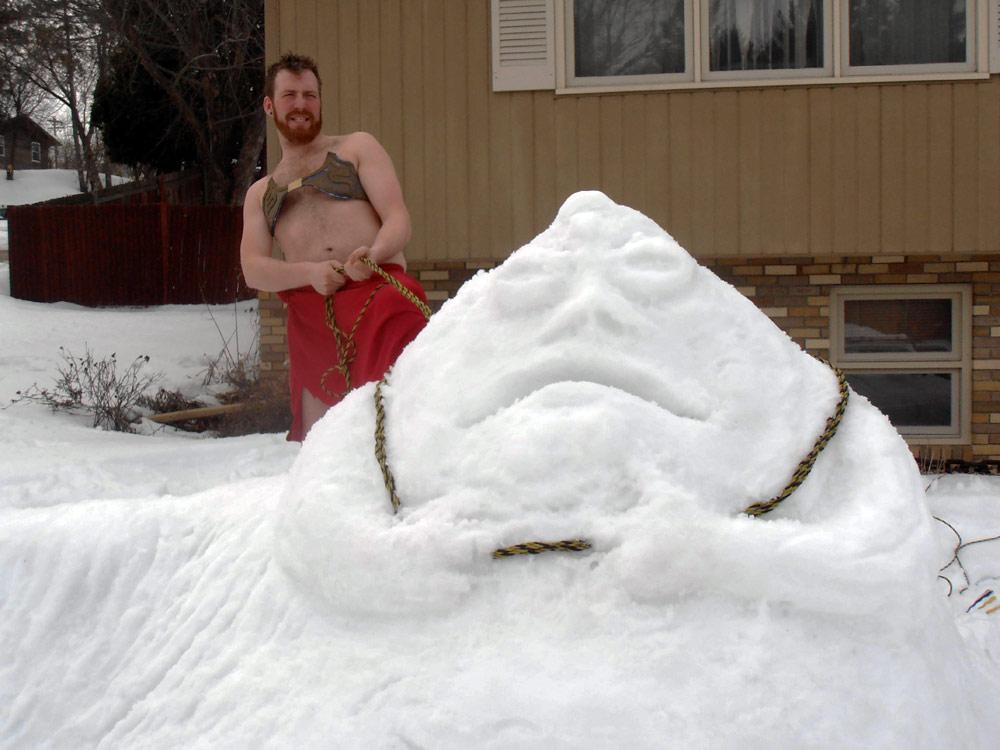 X929's tweet photo. Pfft who needs a snowman when you can make a snow Jabba the Hut! - Marcello http://t.co/0sXmhbugGg