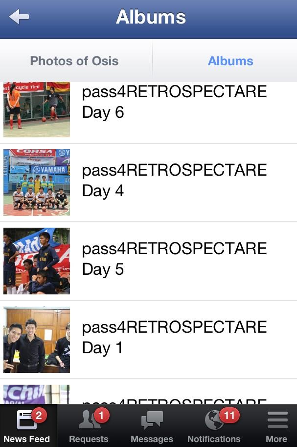 Untuk foto" selama #pass4RetroSpectare sedang dalam proses penguploadan , bisa di cek di facebook : OSIS SMAK IV