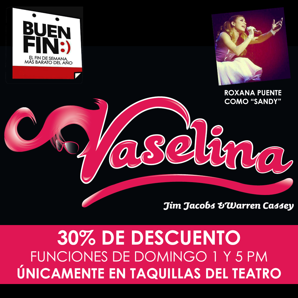 ¡Las 2 funciones de domingo a la 1 y 5 pm tendrán 30% DE DESCUENTO sólo en taquillas! ¡Aprovecha! #BuenFin RT
