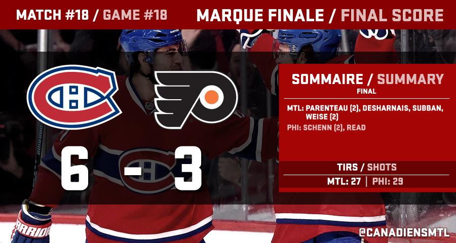 CanadiensMTL's tweet photo. Une cinquième victoire d'affilée! / A fifth straight win! #gohabsgo http://t.co/j4et1waV9q