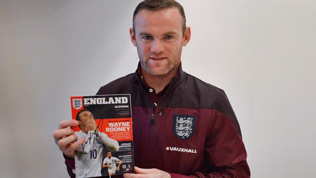 RT + FOLLOW: In honour of his 100th cap, we have a signed programme and illustration of <a href="/WayneRooney/">Wayne Rooney</a> to give away