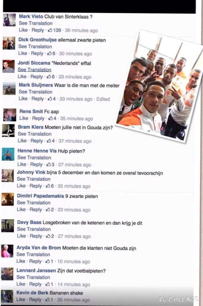 Schrijnend om te zien dat men zo racistisch reageert als Leroy Fer een groepsfoto van #Oranje plaatst op social media