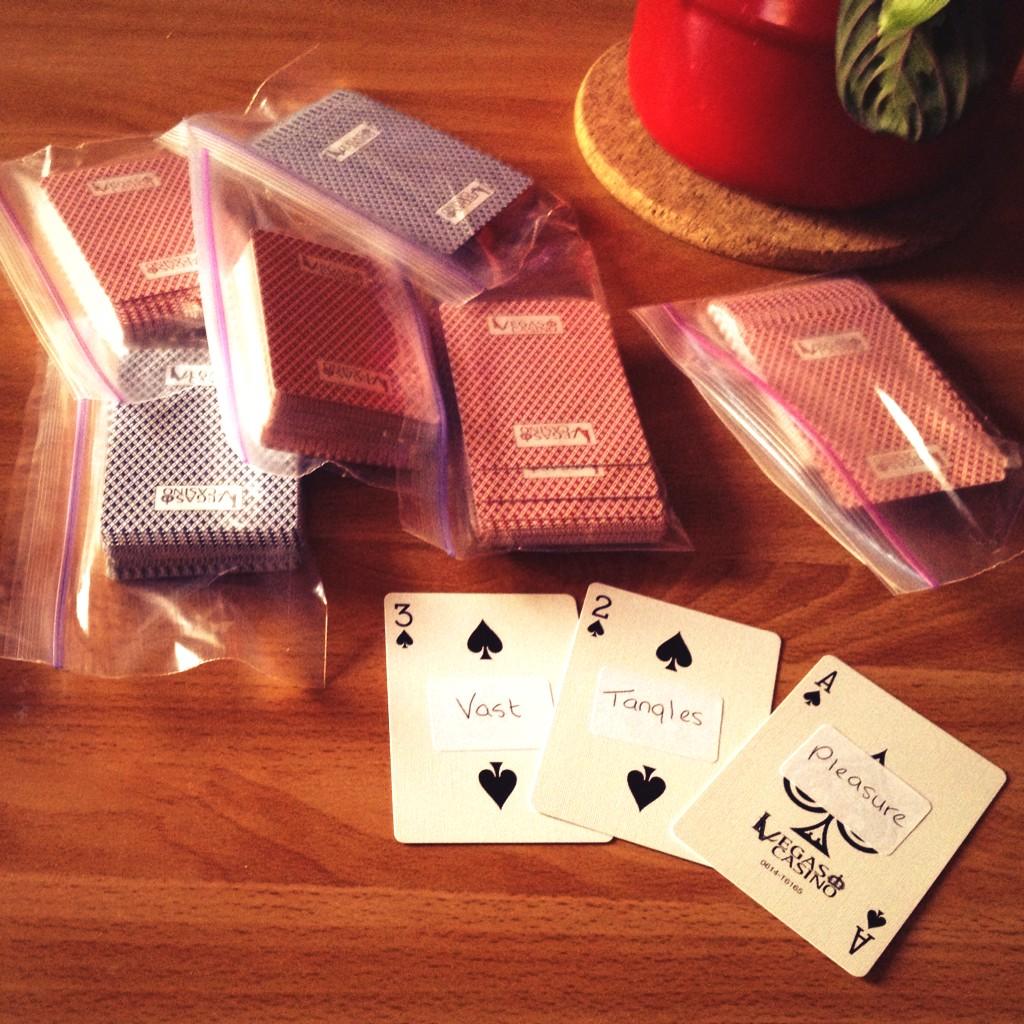 katyvanDalfsen's tweet photo. Vocab cards ready for some poetry poker with English 10 stdts @WLSeaton next week! @lisavandalfsen @UBCedO #STEP2014 http://t.co/yx6Z91jgsk