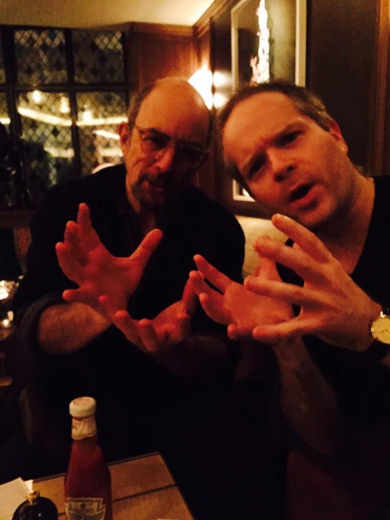 Dearest @alsilbs currently with <a href="/Richard_Schiff/">Richard Schiff</a> and @damianhumbley They were talking about you when I took this snap!