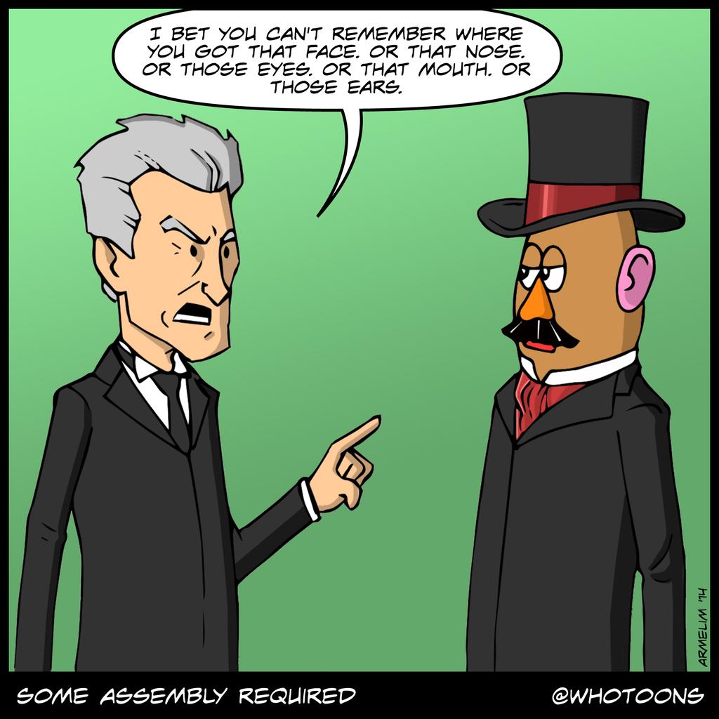 WhoToons's tweet photo. He's turning himself into a large order of fries. #doctorwho #thedoctor #petercapaldi #tardis http://t.co/wAKc32mQ8S