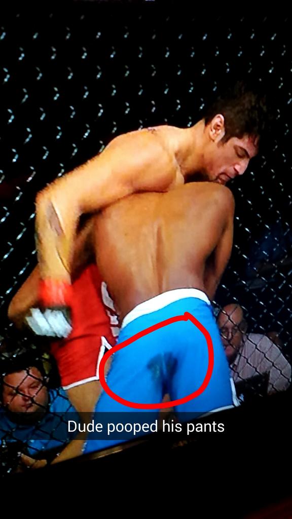 SuperChiefSeth's tweet photo. Dude pooped his pants #UFC180 http://t.co/vTBp7ugvbf