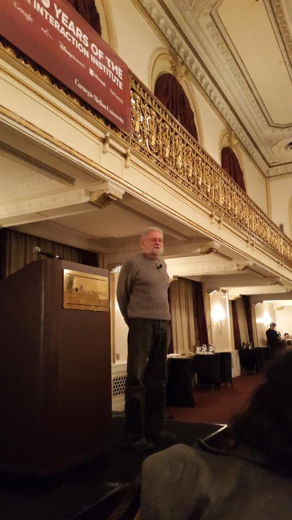 aninddey's tweet image. Don Norman giving the dinner keynote at the beautiful Omni William Penn hotel ballroom #hcii20