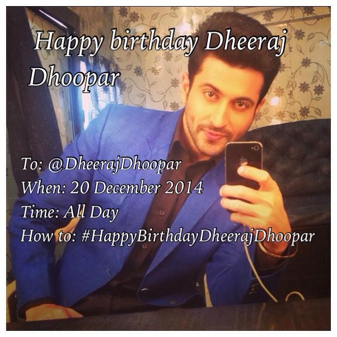 PremarSsk's tweet photo. Don't forget to wish Dheeraj's Birthday #20Dec2014 @ColorsTV @SSKOnColors http://t.co/xtQklNy8hy
