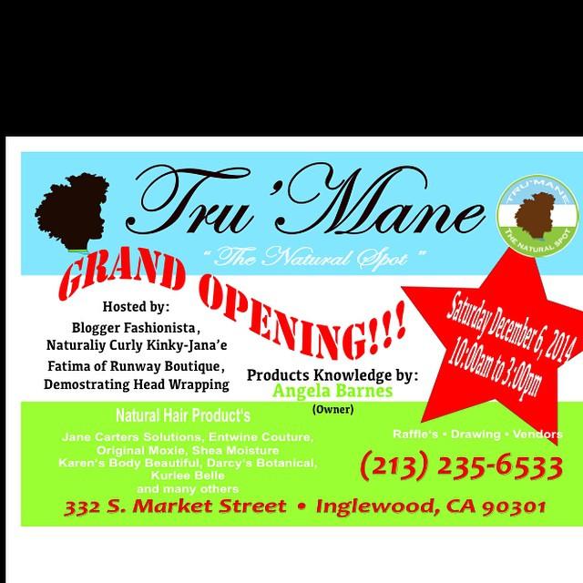 TruMane_Natural's tweet photo. GRAND OPENING (December 6th)
332 S. Market Street 
Inglewood, CA 90301
#NaturalHairCareProducts 
#TheNaturalSpot http://t.co/Tx3aIvleEs