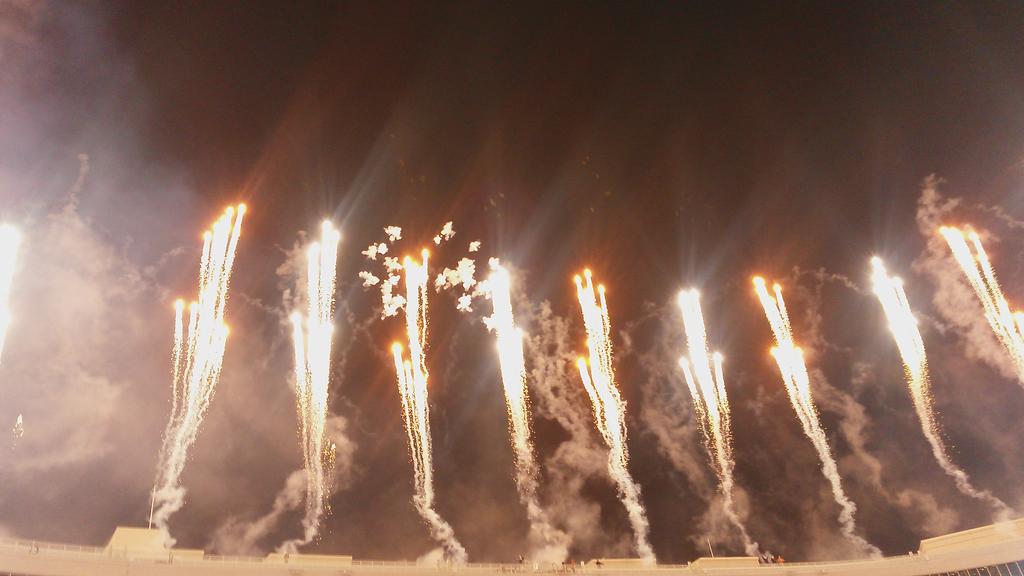 Fireworks from the #brandingsuccess halftime presentation. $1.2 BILLION raised! #GoPokes #OkState