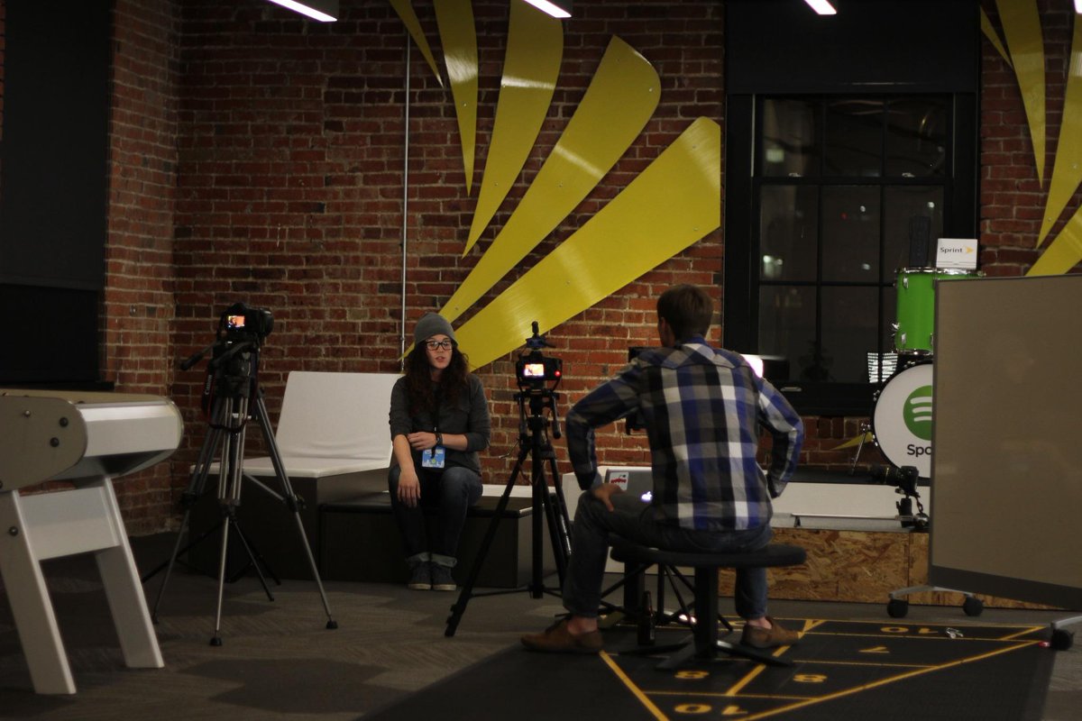 AmplifireApp's tweet photo. Lexi is explaining the Amplifire experience for a video. 26 hours in and we're still going strong http://t.co/8kk8TDemMA