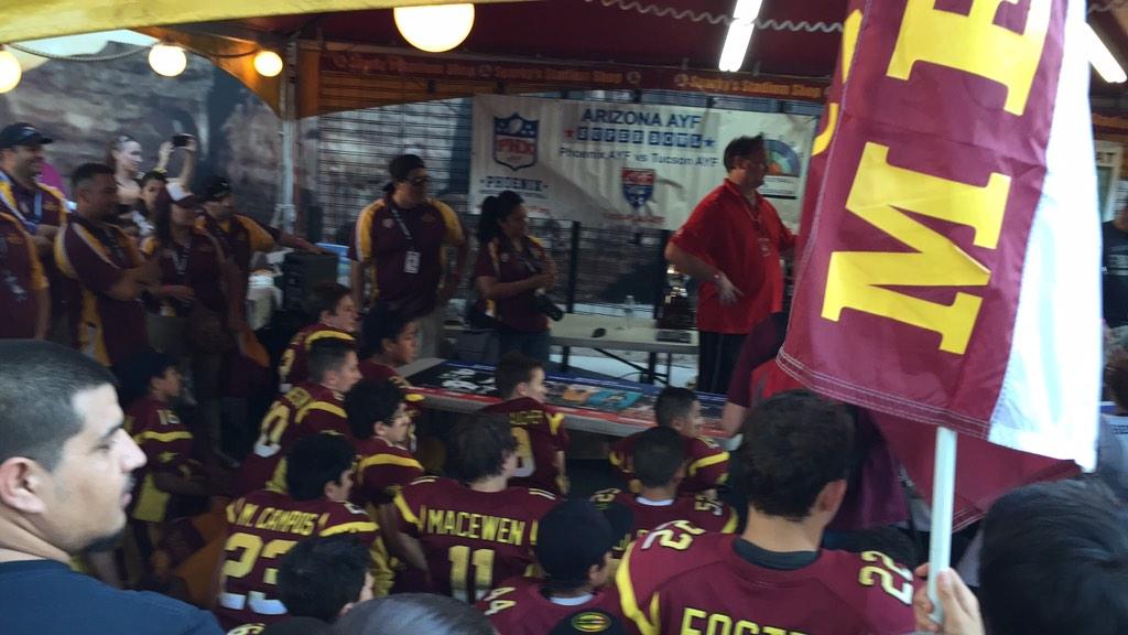 Bellablu88's tweet photo. Great day at ASU watching Spencer's football team compete in the Championship Game. Amazing job Spencer. http://t.co/f884VHMWEA