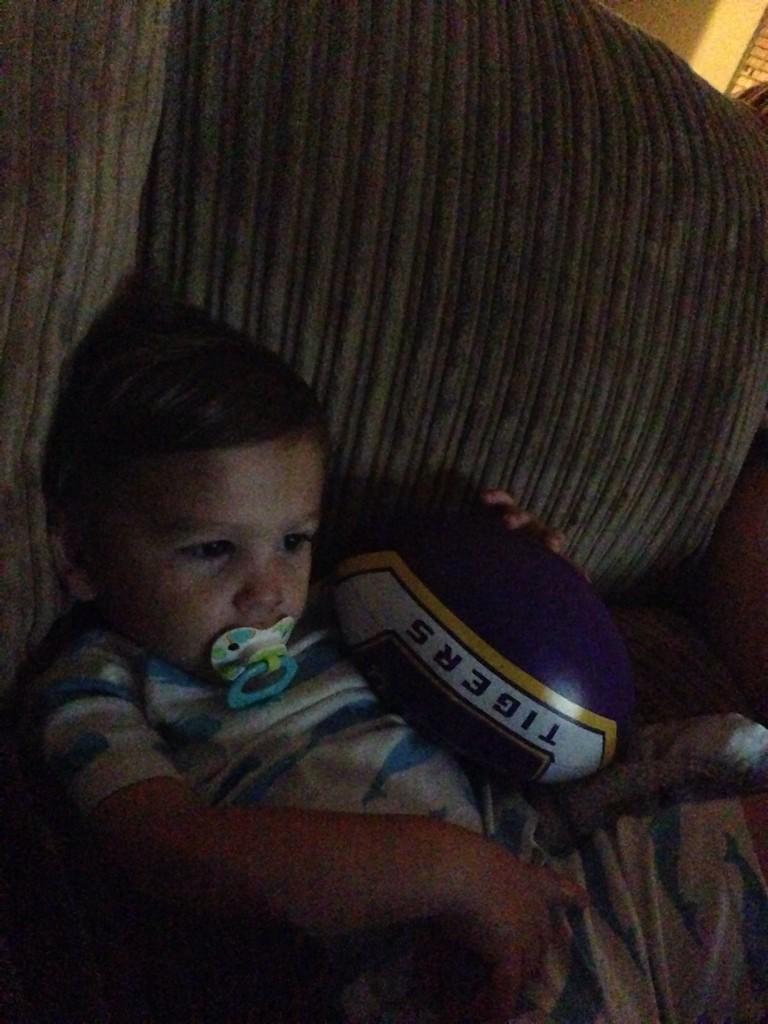 jenthillet's tweet photo. @LSUCoachMiles  here's your future quarter back.. He's even named after you..Meet Fuller Miles's Thillet. http://t.co/TejBBmxF1f