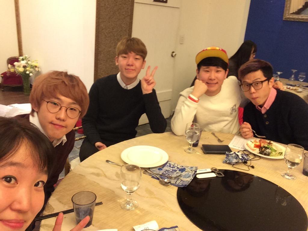 lilsusie's tweet photo. At dinner with @riaverd @SSB_Spirit @cjswm0713 @SamSung_Heart :) 

I will miss you guys!! ❤️ http://t.co/chX16RkTv2