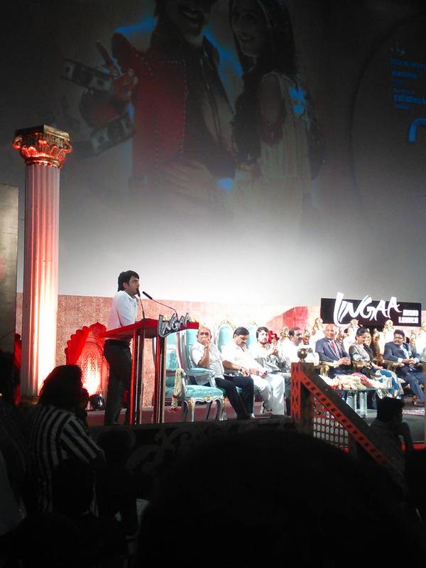 recentlook's tweet photo. #Santhanam delivering his speech.
#LingaaAudioLive #Lingaa #Superstar #Rajinikanth http://t.co/nP1HT1oy2v