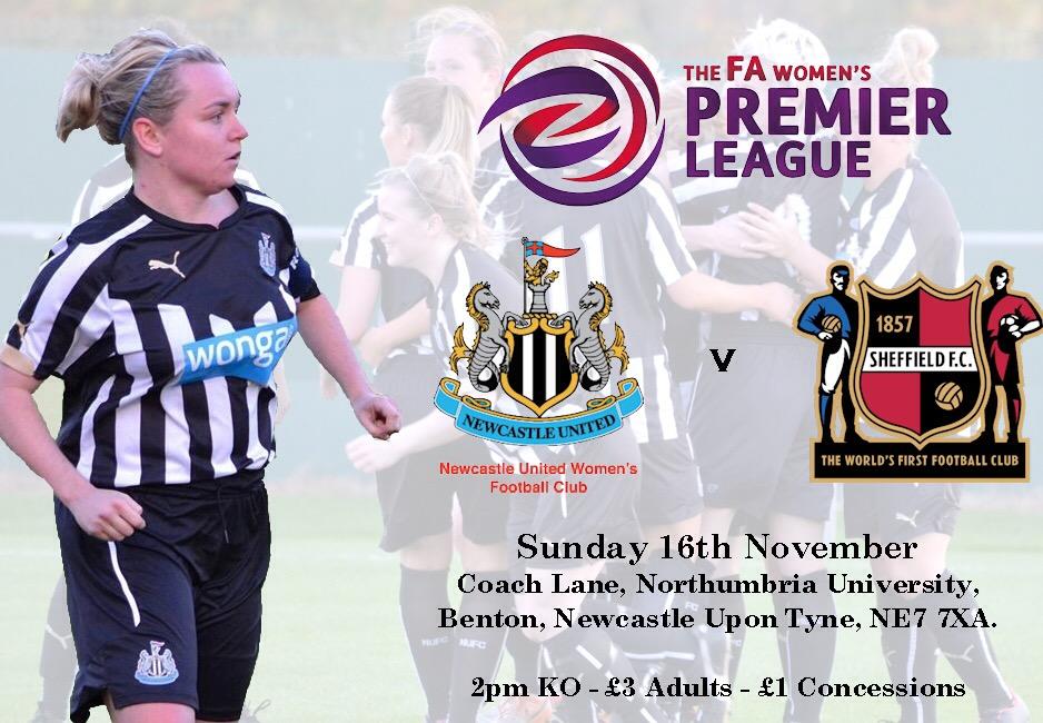 NUFCWomen's tweet photo. It's Sunday so it's Match Day. Are you coming down to Coach Lane to watch us 2pm Kick Off #supportthelasses http://t.co/TmVa9jccgN