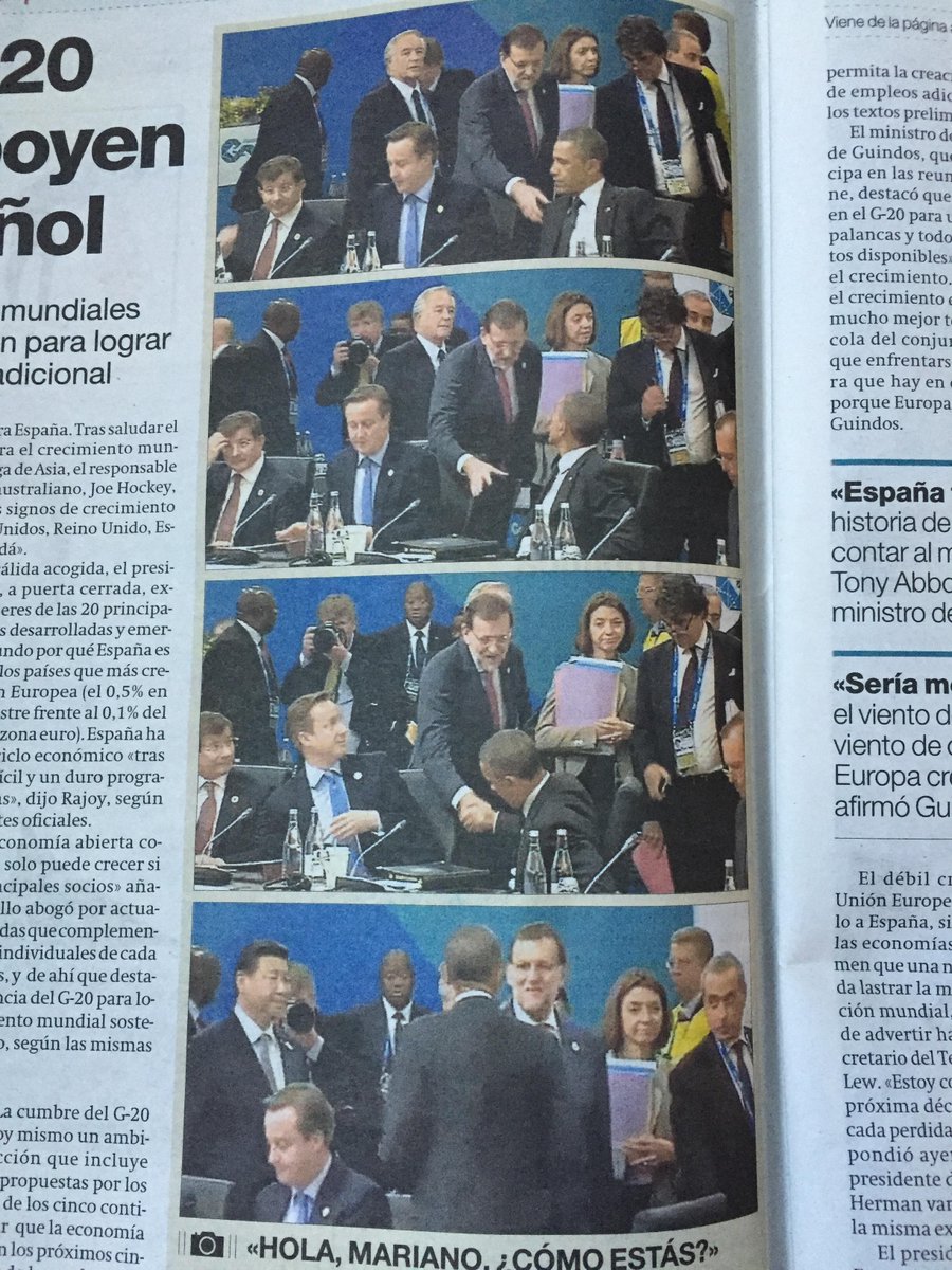 - Ehmmm perdona Barack…
- Sí, un cortado. 
- No, que soy Marianico.
- Ah ya, que quieres? una foto?