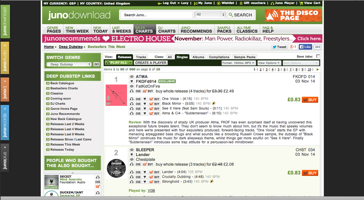 AtmaUk's tweet image. Currently at #1 @FatKidOnFire @JuicyluceAG @NomineSound @OrdioSoul @LostSouls5 big up!!