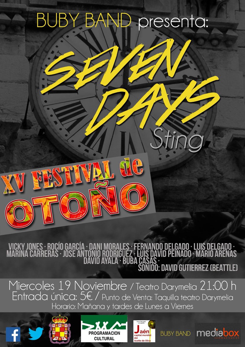 BubaCass's tweet photo. RT  BUBY BAND EN CONCIERTO 19 NOVIEMBRE. TEATRO DARYMELIA. ¡LA MÚSICA DE STING Y THE POLICE! http://t.co/H7TJo5kcqL