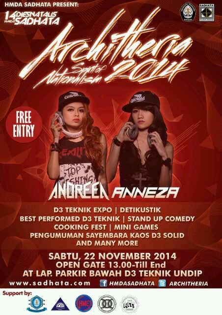 Yuk segera infokan ke temen-temen <a href="/HMDSFTUNDIP/">HMDS FT UNDIP</a> yg blum dapet info nya. H-6 Architheria, FREEEEE!!!!!