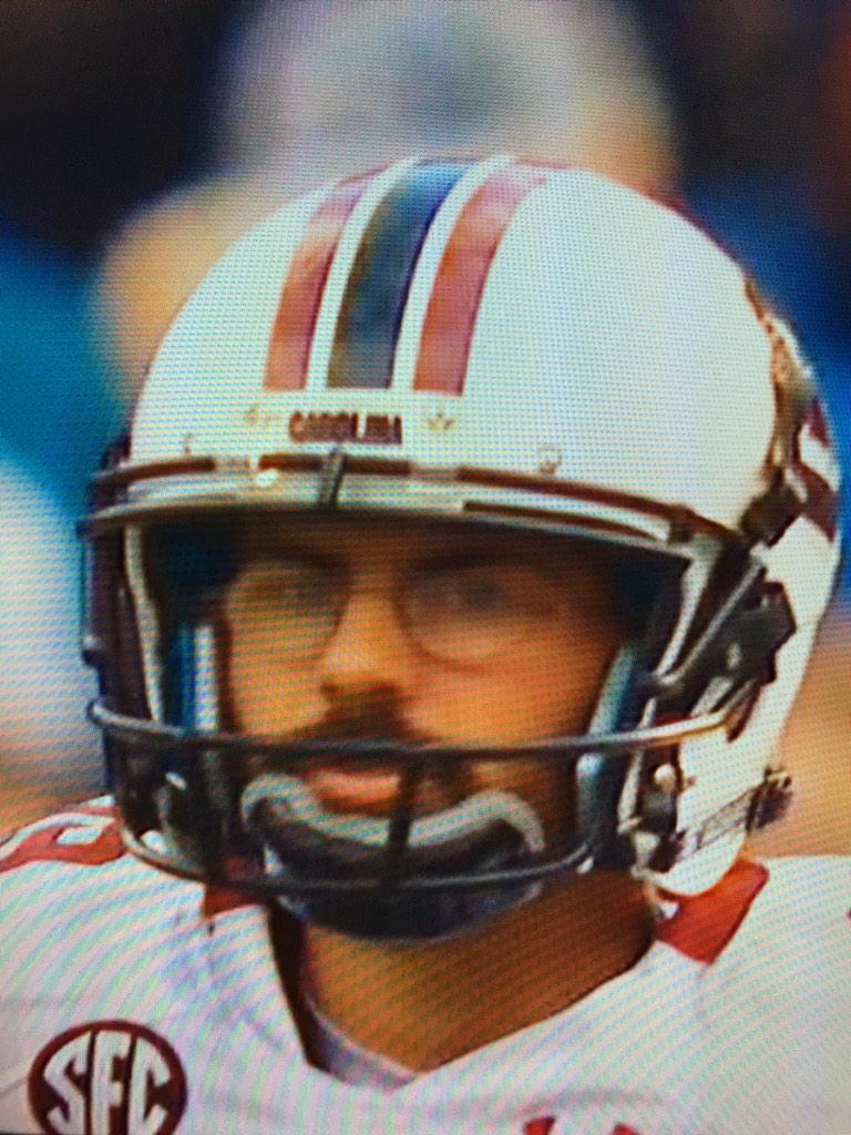 VolRumorMill's tweet photo. This is not a picture from the 1980's. This is South Carolina kicker Landon Ard during yesterday's game against UF. http://t.co/WjXc08Lmcq