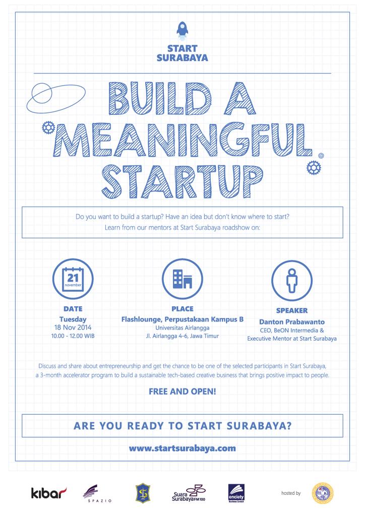 Hari selasa bakalan ada <a href="/StartSurabaya/">Start Surabaya</a> loh di flashlounge <a href="/unairlibrary/">Perpustakaan UNAIR</a> Kampus B. Yuk dateng! Cc: <a href="/Unair_Official/">Universitas Airlangga</a>