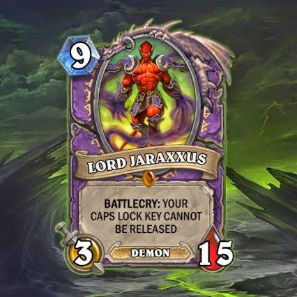 trapsce's tweet image. Jaraxxus, FAN OF CAPS LOCK DAY! I need my daily dose of #Hearthstone