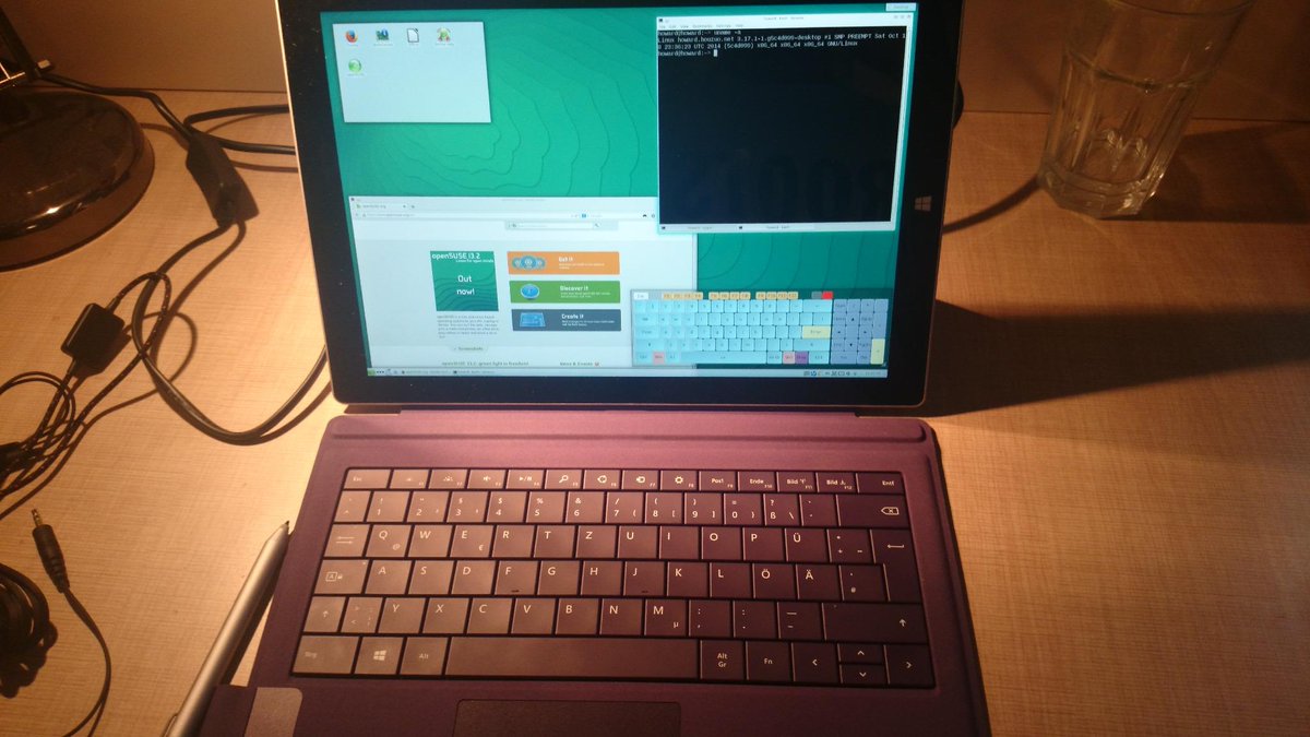 hzguo's tweet photo. @openSUSE OpenSUSE runs on my Surface Pro 3 !! http://t.co/LVeht7cFwL