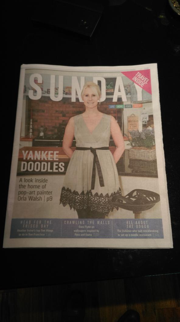 briankellettt's tweet photo. Today you see my sister @Artistorla on the cover of #Sunday in the Sunday Times showcasing her great work #popart http://t.co/yaPS9UuJ3c