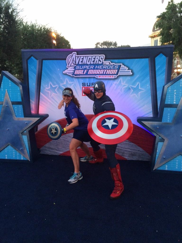 Running_Crystal's tweet image. Smashing the half with Cap! #AvengersHalf