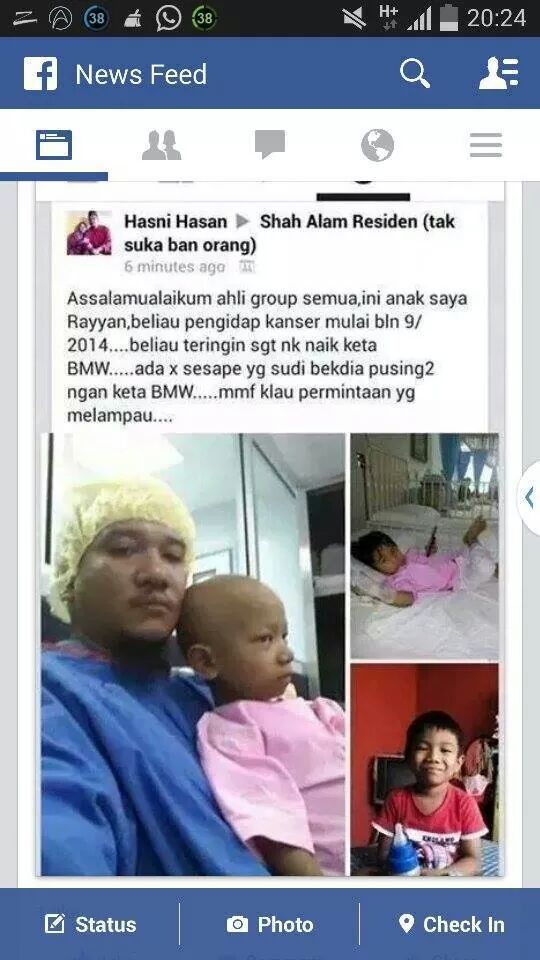 Topanesta's tweet photo. Sesiapa yg ade kereta BMW tu meh lah bantu adik ni. Dia teringin nak naik kereta BMW . http://t.co/wbu6UPN6Xv