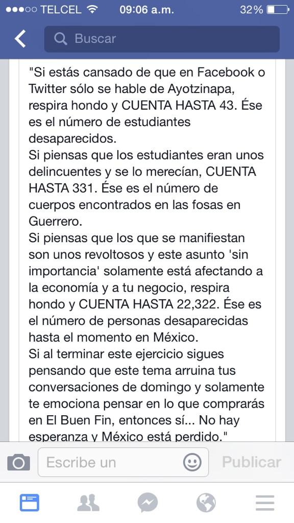 GabbyIbarra's tweet photo. ¡Basta de impunidad! ¿Qué sigue una masacre en el tu ciudad para que callen tu voz ?  #YaMeCansé #FueraNarrodelaUNAM http://t.co/aeFXSp7tWC