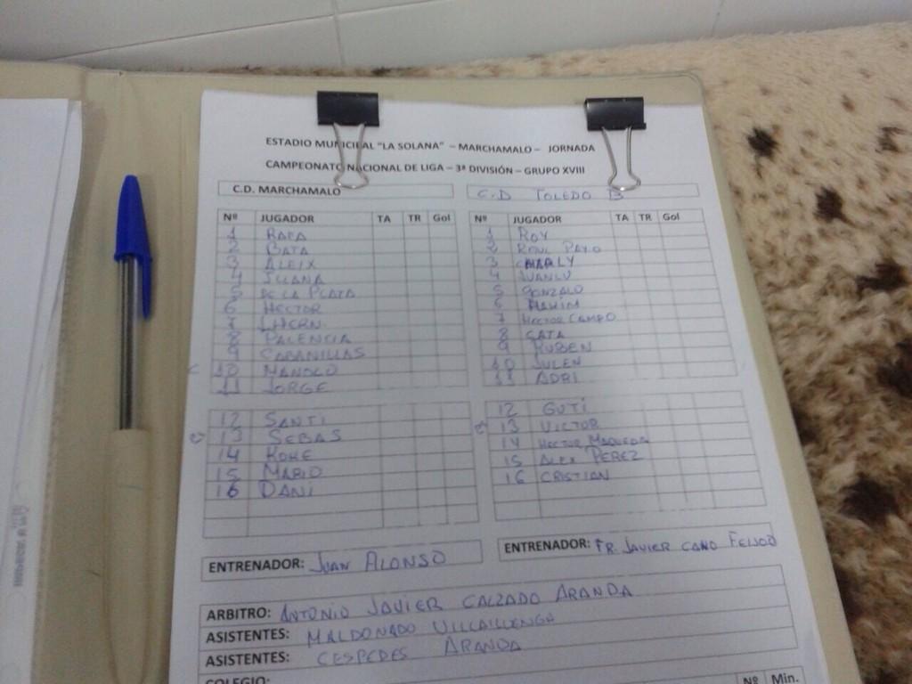 CD_Marchamalo's tweet photo. Alineaciones @CDToledoSAD B @CD_Marchamalo http://t.co/8qDbDtrwHW
