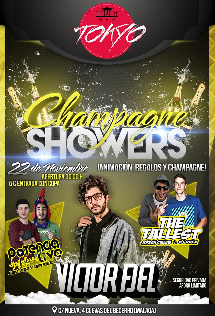 New__Tokyo's tweet photo. A 6 DÍAS... Se acerca el FIESTON del mes !!!! 

#ChampagneShowers 

@VictorFdezZz @TheTallestBeats @PotenciaLive http://t.co/zlULG0eDqY