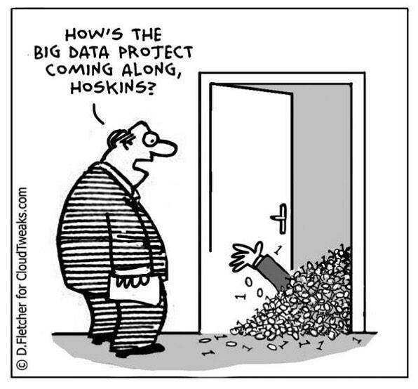 FrankCPhoto's tweet photo. RT @KirkDBorne: "How's that #BigData project coming along?" http://t.co/eooAjd20c2 #Humor #Comic http://t.co/hHBDWwrsUV #HDSDA