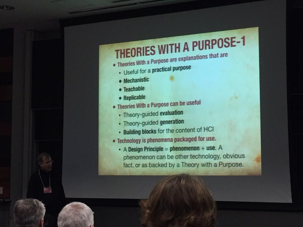 ianli's tweet image. Stu Card talking about Theories with a Purpose #hcii20