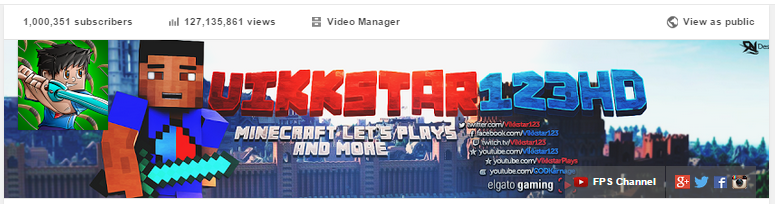 Vikkstar123's tweet photo. One Million Subscribers on my Minecraft Channel! Words can't express how grateful I am :) Thank you all! http://t.co/M3VxlyKzgv