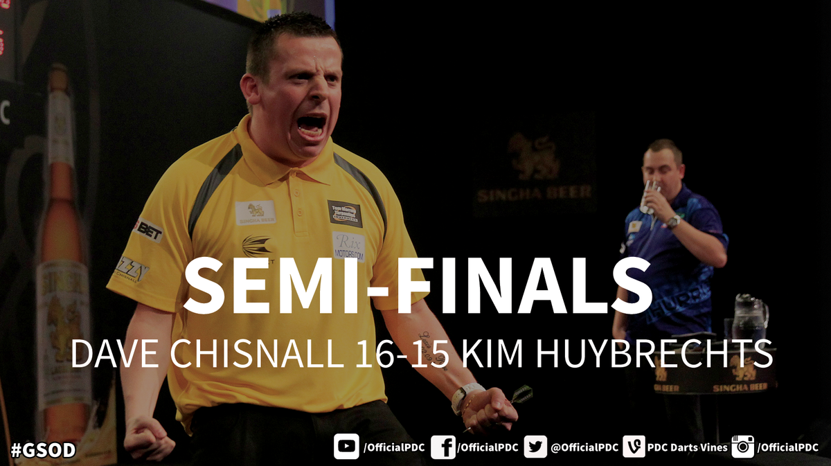 OfficialPDC's tweet photo. #GSODFINAL: And here is how Chisnall got on in the knockout stages as he beat Green, Brown and Huybrechts! http://t.co/U2NaffyzLL