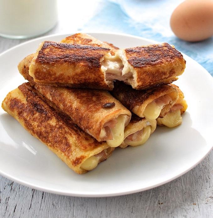 Ham &amp; Cheese French Toastie Roll Ups