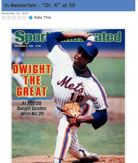 1st wrote post 4yrs ago, but still relevant - Dwight Gooden, Dr.K, 50yo today. Happy Birthday!  