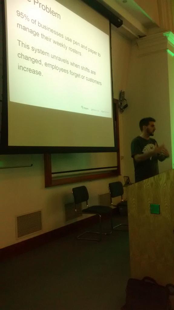 Getmyhours's tweet photo. Way to go @mrockall pitching http://t.co/SjCFQYuhBF #swGalway the online shift scheduling building system. http://t.co/eXaRsonhjz