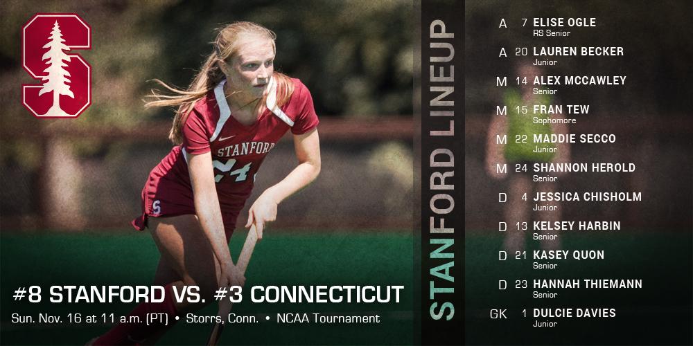 StanfordFH's tweet photo. Here's Stanford's starting lineup for today's game against No. 3 Connecticut. #gostanford #morethanateam http://t.co/QwJBbivpMf